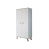 Armoire enfant 2 portes blanc et bois