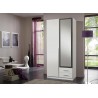 Armoire 2 portes et 2 tiroirs 90 cm avec miroir