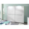 Armoire 2 portes blanche et verre blanc