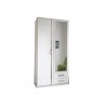 Armoire blanche 2 portes et 2 tiroirs 90 cm