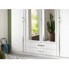 Armoire blanche 4 portes et 2 tiroirs 180 cm