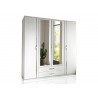 Armoire blanche 4 portes et 2 tiroirs 180 cm