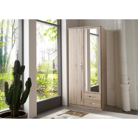 Armoire chêne 2 portes et 2 tiroirs 90 cm