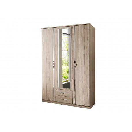 Armoire chêne 3 portes et 2 tiroirs 135 cm