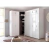 Armoire d'angle dressing blanc brillant design