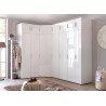 Armoire d'angle dressing blanc brillant design