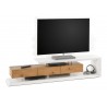 Meuble TV moderne laqué blanc mat et chêne 198 cm