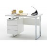 Bureau blanc laqué brillant 3 tiroirs