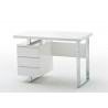 Bureau blanc laqué brillant 3 tiroirs