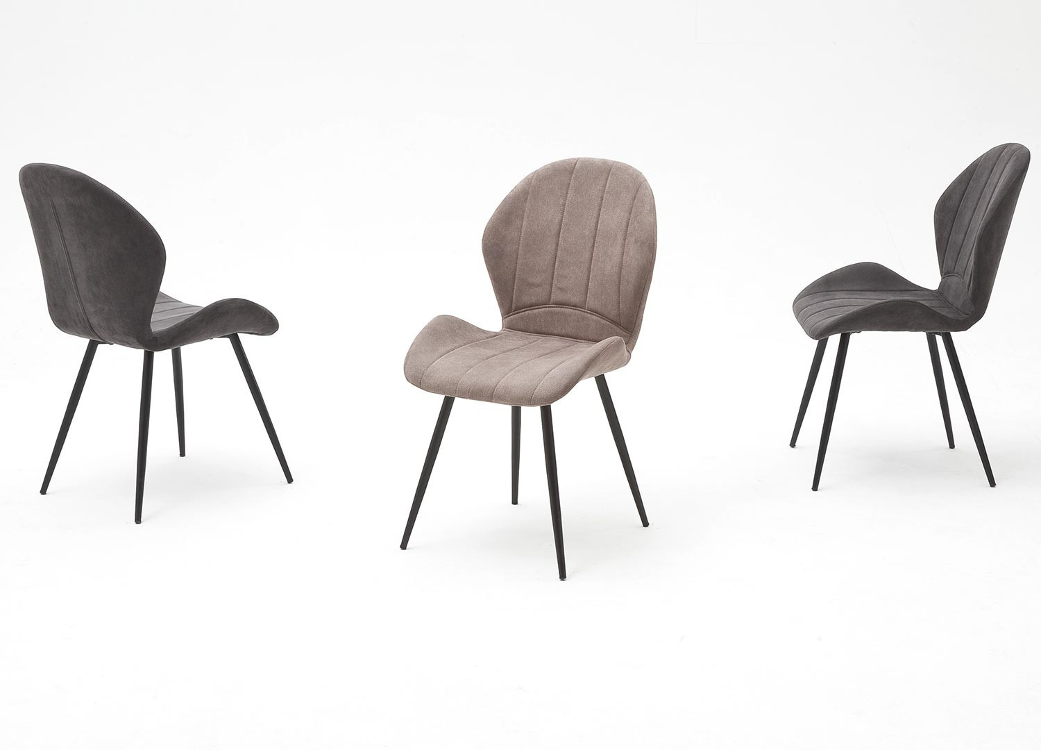 Chaises en tissu gris anthracite pas cher pour salle à manger