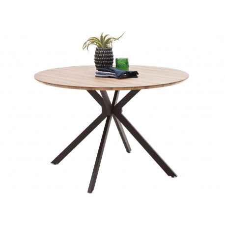 Table ronde en bois de salle à manger style industriel