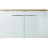 Meuble buffet moderne bois et blanc façade en verre 180 cm