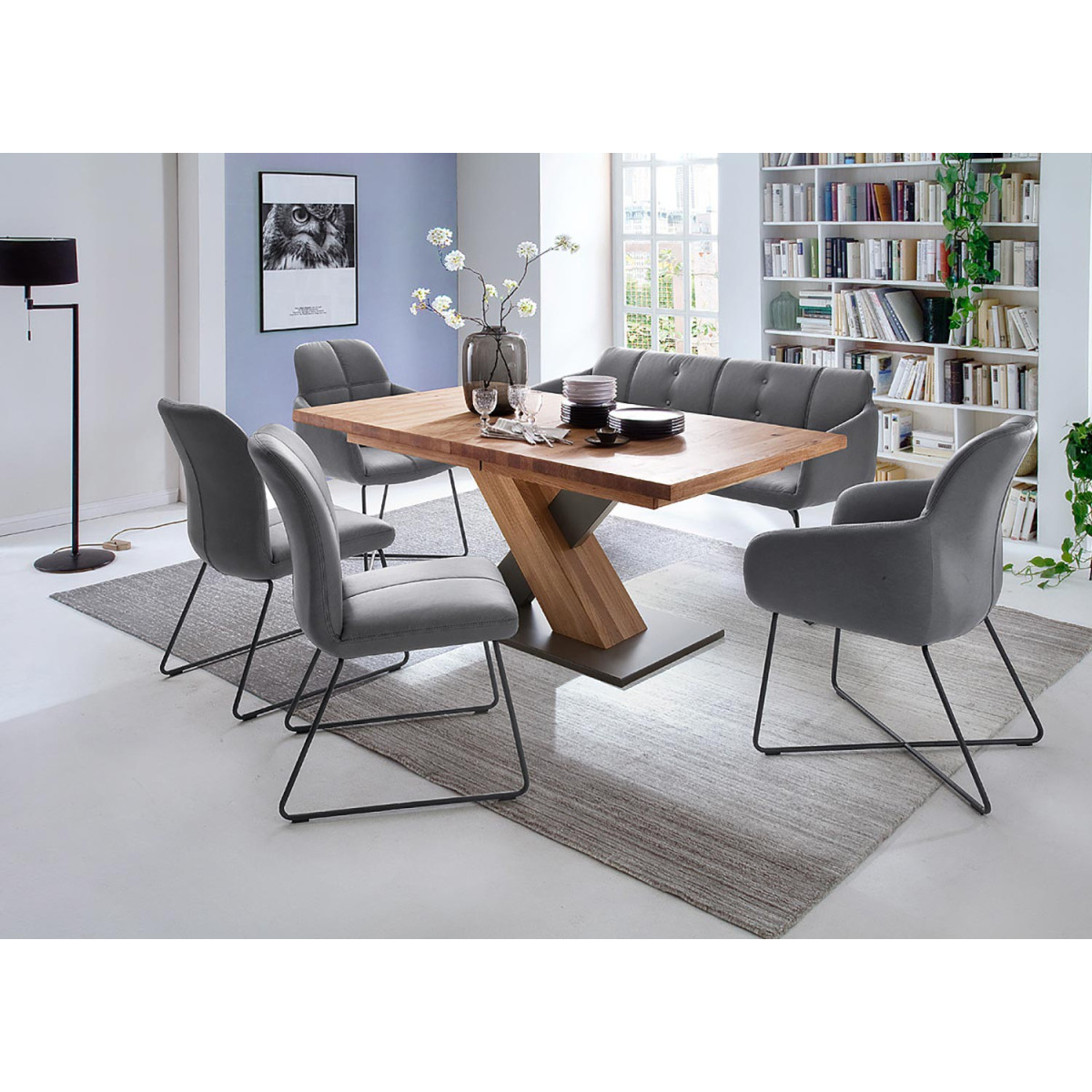 Table repas bois massif rectangulaire 180 cm extensible à 270 cm