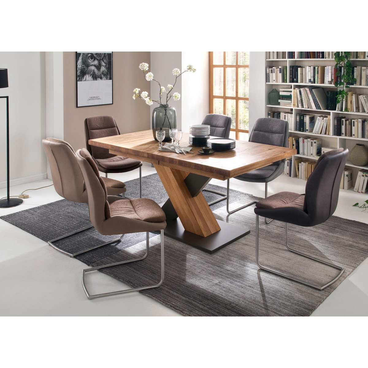 Table repas bois massif rectangulaire 140 cm extensible à 220 cm