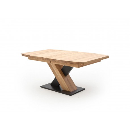 Table à manger bois massif plateau bateau 140 cm extensible à 220 cm