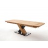 Table à manger bois massif plateau bateau 180 cm extensible à 270 cm