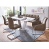 Table repas verre blanc extensible