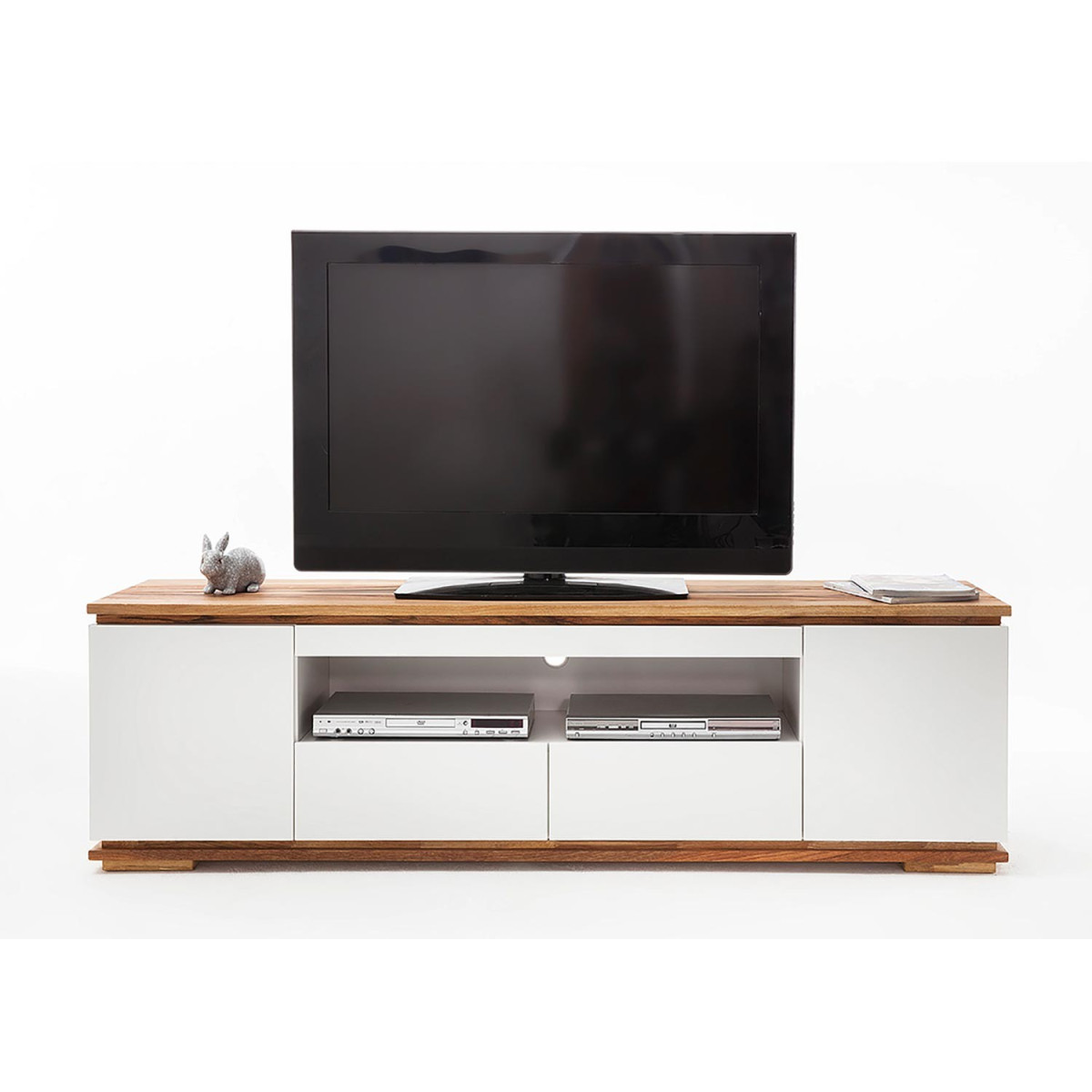 Meuble TV blanc laqué mat design 2 m