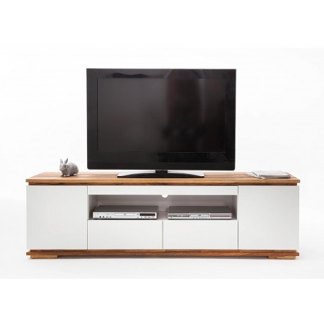 Meuble TV blanc laqué design 2 m