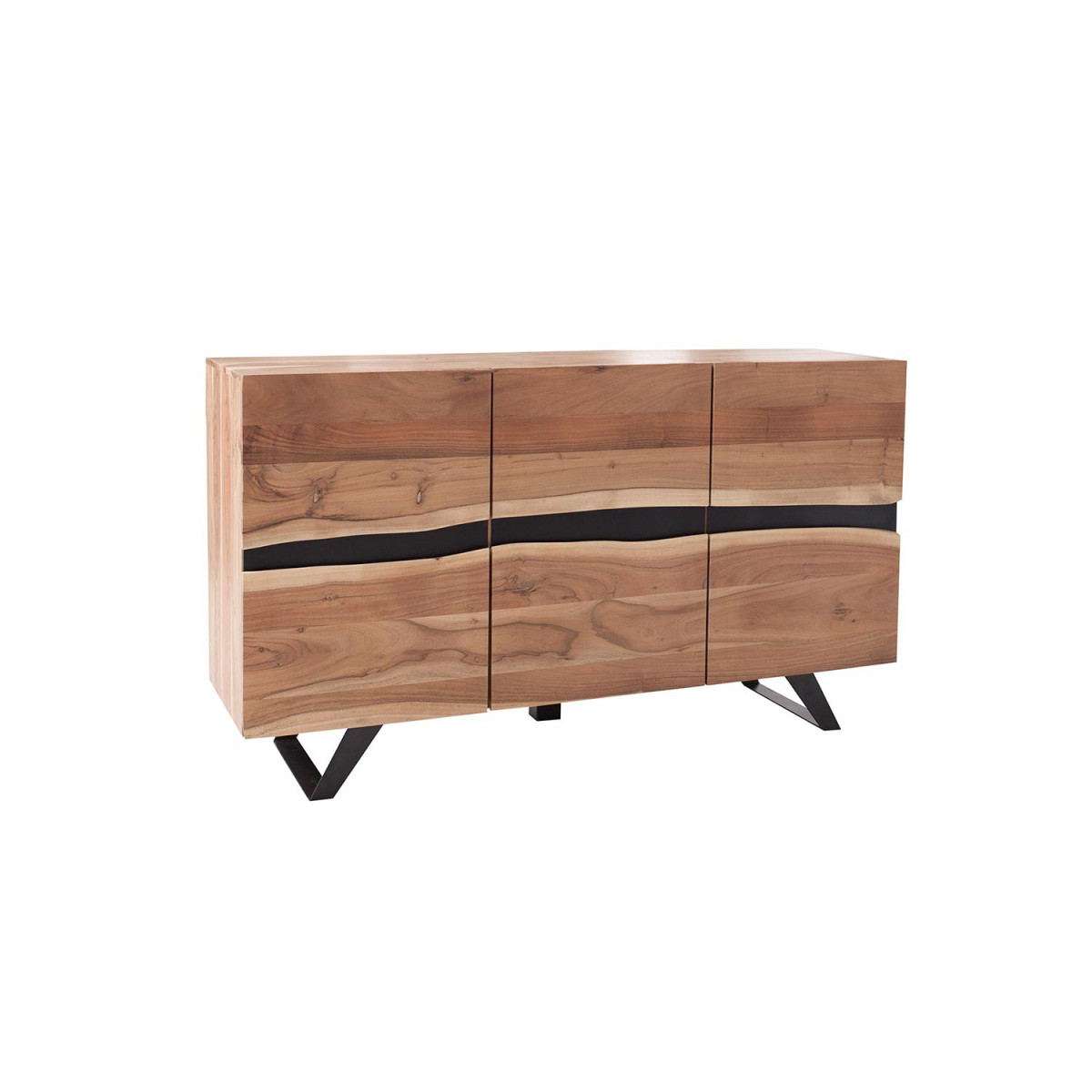 Buffet acacia massif et pieds métal 150 cm