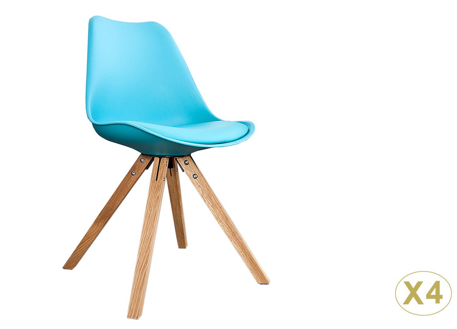 Chaises coque scandinave turquoise pas cher