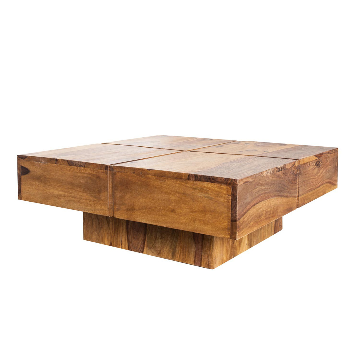 Table basse carrée bois massif sesham 70 cm