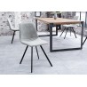 Chaise vintage microfibre et pieds métal noir