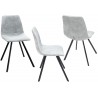 Chaise vintage microfibre et pieds métal noir