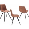 Chaise vintage microfibre et pieds métal noir