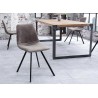 Chaise vintage microfibre et pieds métal noir
