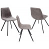 Chaise vintage microfibre et pieds métal noir