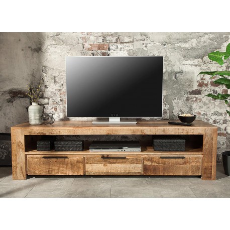 Meuble tv bois massif moderne 170 cm