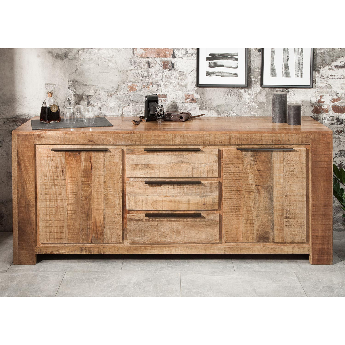 Buffet bois massif moderne 174 cm