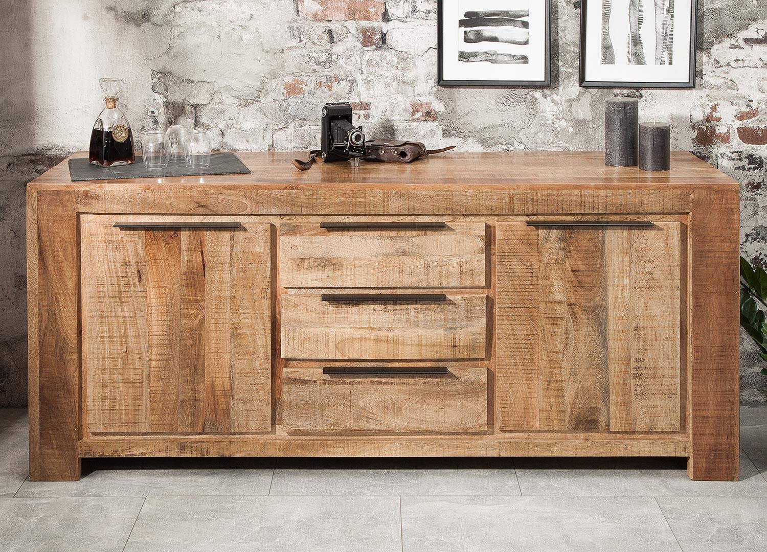 Buffet bois massif moderne 174 cm