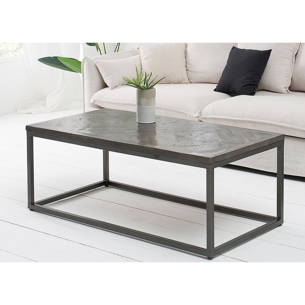 Table basse carr?�e bois massif avec coffre de rangement - Cbc-Meubles