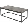 Table basse rectangulaire plateau bois massif teinté gris 120 cm
