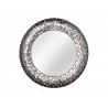 Miroir rond argenté effet mosaïque 82 cm