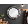 Miroir rond argenté effet mosaïque 82 cm