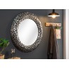 Miroir rond argenté effet mosaïque 82 cm