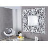 Miroir mural décoratif carré argent antique de style baroque 75 cm