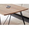 Table basse rectangulaire 120 cm chêne massif et pieds eiffel noir métal