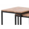 Lot de 2 tables d'appoint bout de canapé bois massif et métal