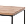 Table basse carrée bois massif et métal 70 cm