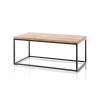 Table basse rectangulaire bois massif et métal 110 cm