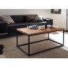 Table basse rectangulaire bois massif et métal 110 cm