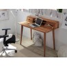 Bureau secrétaire bois massif 4 tiroirs et 2 niches 110 cm