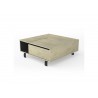 Table basse carrée plateau relevable chêne et pieds métal noir