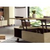 Table basse carrée plateau relevable chêne et pieds métal noir