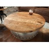 Table basse design bois de manguier industrielle