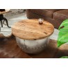 Table basse design bois de manguier industrielle